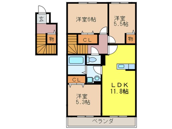 ルミエールＡ棟の物件間取画像